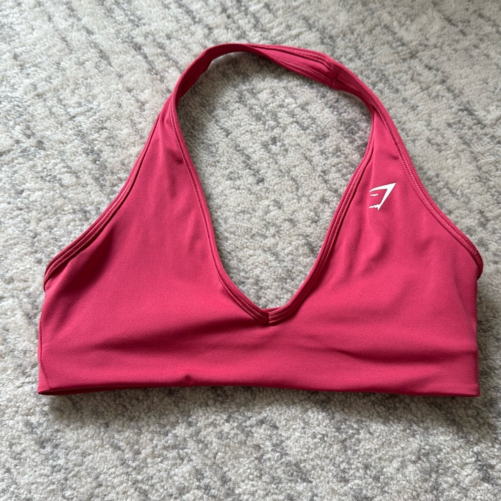 GYMSHARK Halter Bra - red